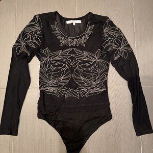Lovers & Friends Medium Black Sheer Bodysuit
